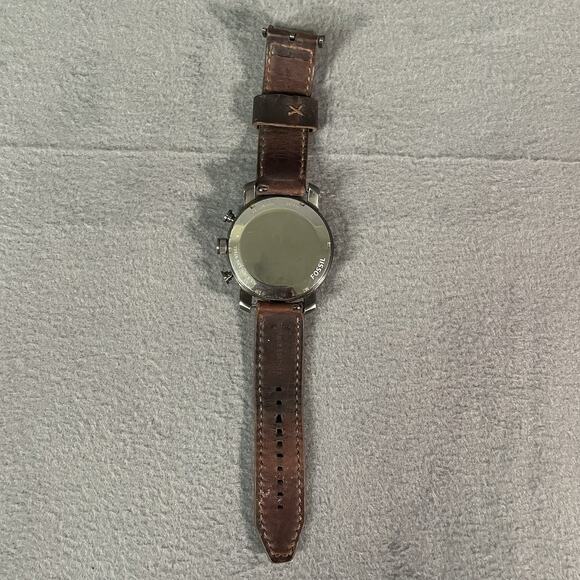 Fossil Nate Chronograph Brown Leather Men's Watch JR1424 ( NEED NEW BATTERY ) - Picture 6 of 11